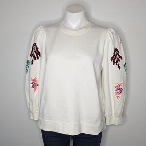 Essentiel Antwerp Zita bead & sequin puff sleeve sweatshirt 8